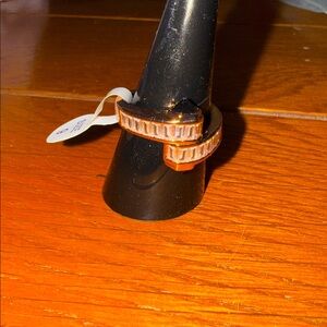 Bomb Party UNTAMED Ring Sz 9 RG48989 "Coiled Intentions" Black Onyx Rose Gold